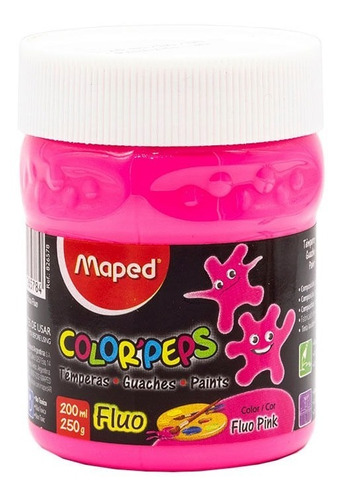 Témpera Colorpeps Flúo Rosa Pote 200 Ml Maped X3