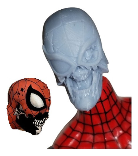 Spider Man Zombie Cabeza  Resina Impresa 3d Marvel Legends 