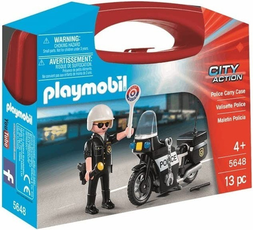 Playmobil Maletín De Policía Motociclista Moto Play Mobil