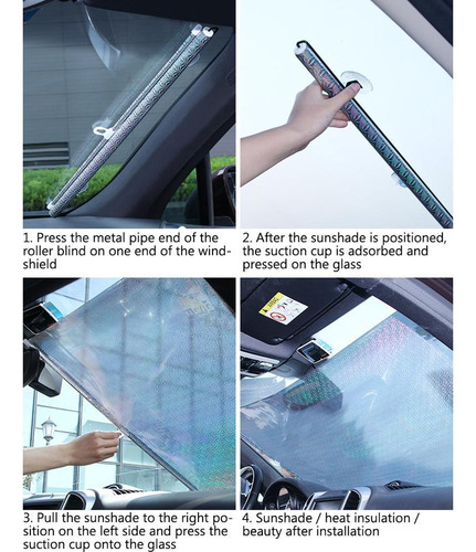 Pára-sol Retrátil Automático Para Carro, Proteção Para
