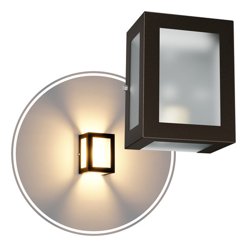 Kit 3 Arandelas 5 Vidros Parede Muro Lâmpara Barata Mf109 Estrutura Marrom 127/220v