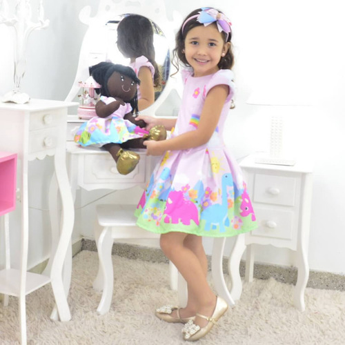 Tal Menina Tal Boneca Nina - Vestido Tema Dinossauros