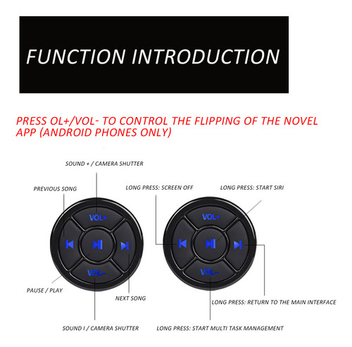 Control Remoto Inalámbrico Bluetooth Con Botón Multimedia