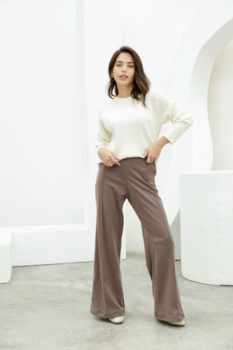 Pantalón Palazzo Mujer Con Pespunte Kailashop