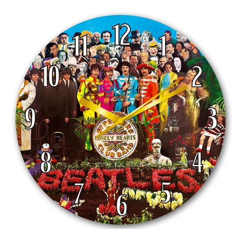 Reloj The Beatles De Pared De 25cm Sgt Peppers Portada