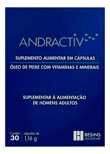 Andractiv Ômega-3 L-carnitina - Suplemento Cápsulas 30x Sem Sabor