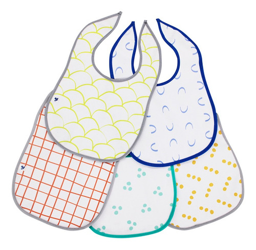 Bami Set De 5 Baberos Pecheros Impermeables Bandana Toalla