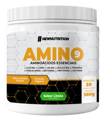 Aminoácidos Essenciais Amino9 360g Sabor Limão Newnutrition