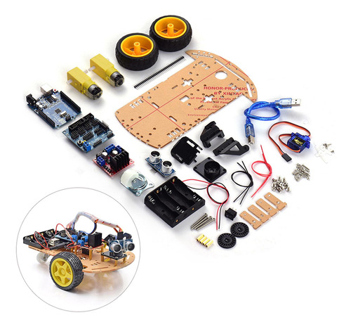 Kit Chasis Completo Auto 3wd /robot Compatible Con Arduino