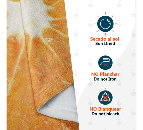 Manta Redonda Frutas Comida Circular Individual Ultrasuave Naranja