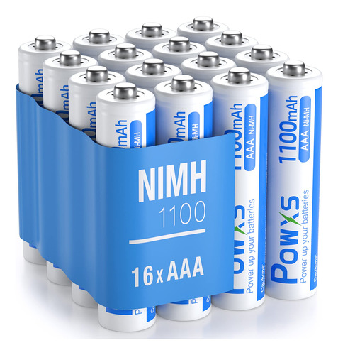 Powxs Baterias Recargables Aaa, 1.2 V 1100 Mah Ni-mh Precarg