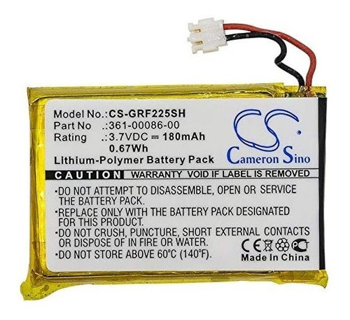 Bateria 3.7v 180mah 361-00086-00 Cs-grf225sh P. Forerunner 