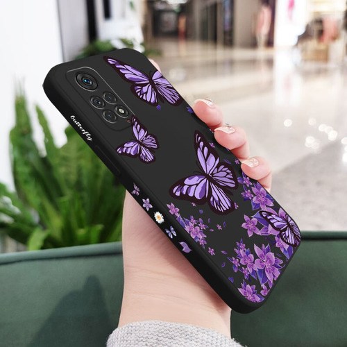 Carcasa De Silicona Diseño De Mariposa Para Xiaomi+ Correa