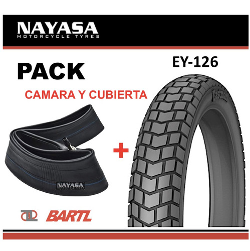 Cubierta Moto 410-18 + Cámara Nayasa Ey126