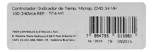 Controlador De Temperatura 48x48 Cmo-34 Altronic 3 Digitos