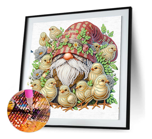 Decoración De Gnomos De Pascua Con Dibujo De Diamantes W8a