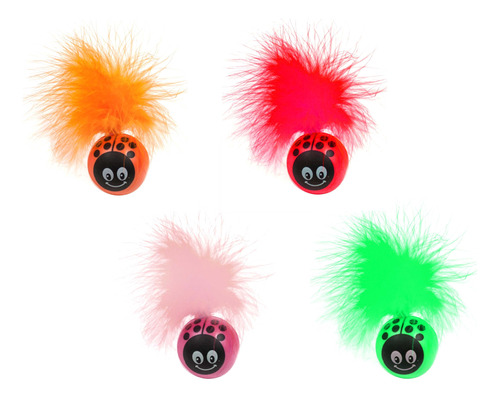 Petsport Kitty Freak - Juguete Wobbler De Mariquita Con Plu.