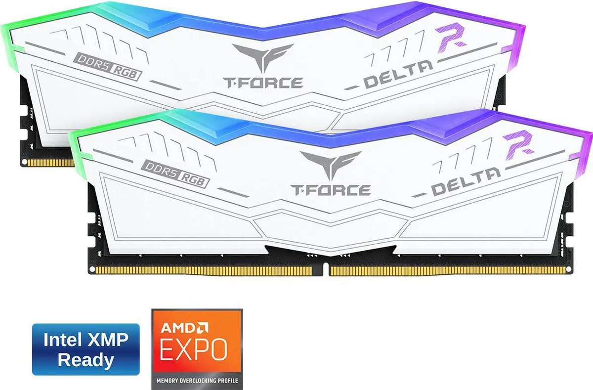 Memória DDR5 AMD Expo Intel XMP 3.0 6000mhz CL30 32GB 2x16GB Team Group T-Force Delta RGB