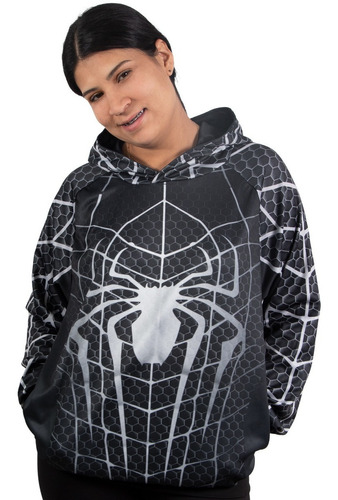 Sudadera Sublimada Spiderman Venom Negro  Hoodie