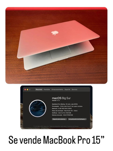 Apple Macbook Pro  512 Ssd 2015
