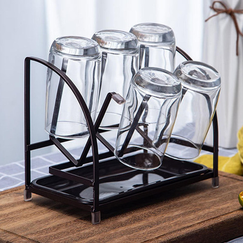 N Soporte De Secado De Vasos De Lujo Con Bandeja De Drenaje