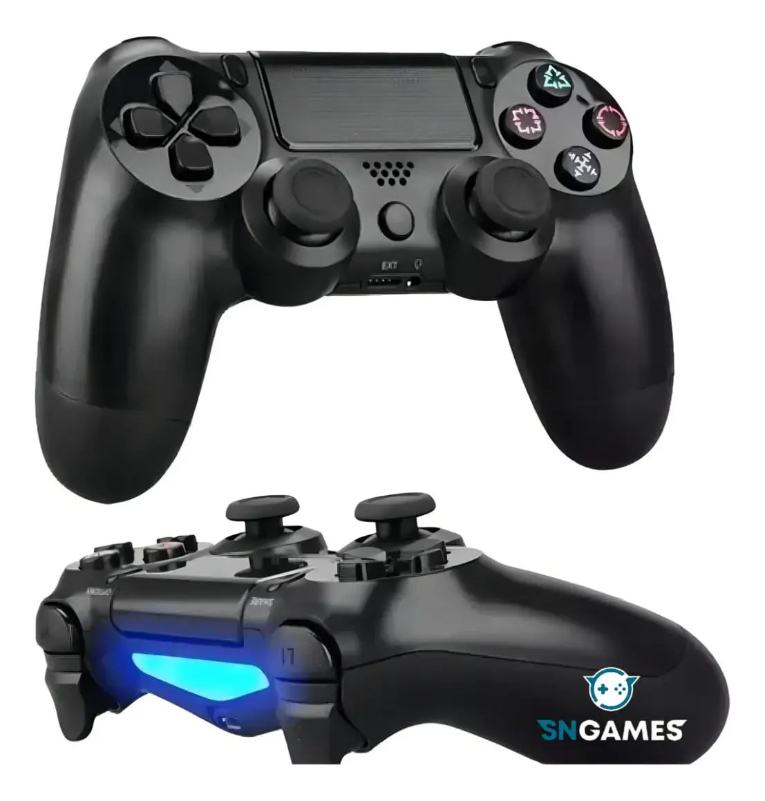 Controle Compatível Ps4 Pc Bluetooth Touch Tv Gamer Preto Sngames
