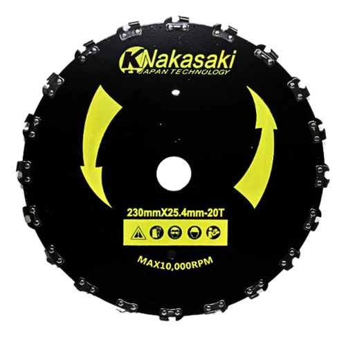 Disco Com Corrente Tipo Motosserra Para Roçadeira - 230mm