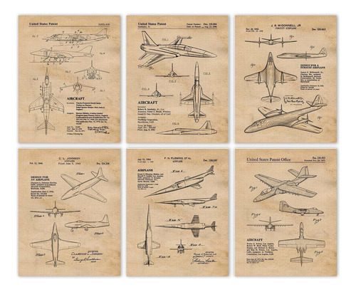 Vintage Fighter Pursuit Military Airplanes Patent Prints, 6.