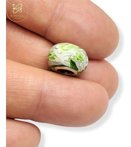Dije Plata Charms Dona Blanca Y Verde