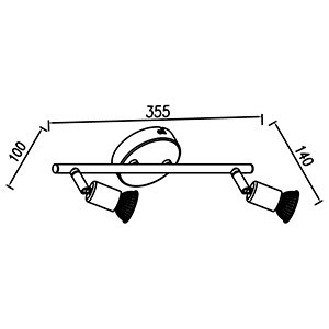 Imagen 2 de 10 de Aplique Pared 2 Luces Super Platil Para Lampar Gu10 Candil