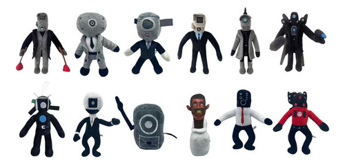 12 Peças Da Coleção Skibidi Toilet Spoof Radio Man Dolls
