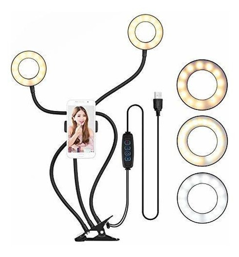 Andoer Selfie Modos De Iluminación Anillo Clip-on Led 3, Usb