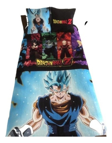 Manta  Dragon Ball Super + 2 Fundas Almohadon