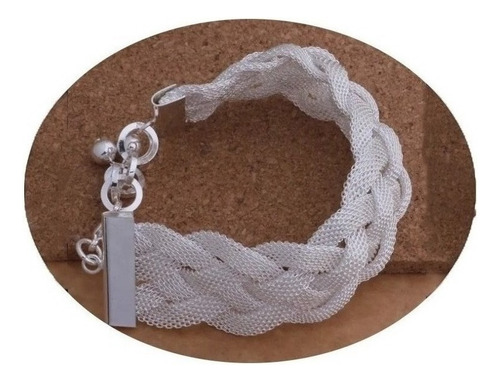 Pulsera Laminado Plata Ley .925 Ajustable Dama Mujer Mama