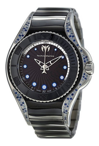 Reloj Technomarine Blue Manta 213005 Color De La Correa Negro Color Del Bisel Negro Color Del Fondo Negro