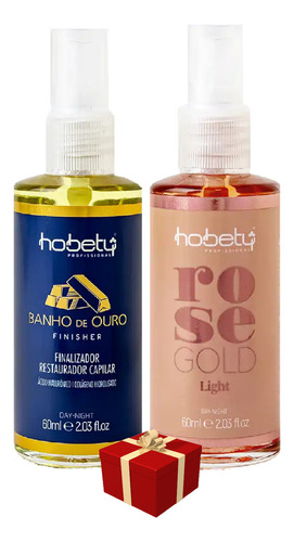 Hobety Finalizador Rose Gold 60ml +finisher Banho Ouro 60ml
