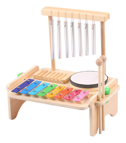 Set De Instrumentos Musicales 4-en-1 Para Niños: Tambor, Xil