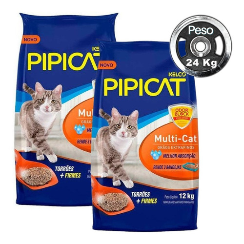 Imagen 1 de 2 de Arena Aglomerante Pipicat Premium Formula Multicat 24 Kg