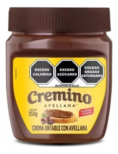 5 Frascos Cremino Untable Avellana 350g C/u