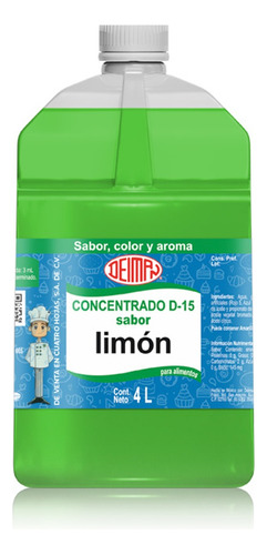 Concentrado Saborizante Sabor Limón D-15 Deiman 4 L