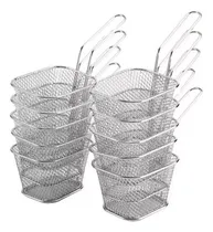 Comprar 10 Mini Cesta Para Servir Freír Papas Fritas Nuggets 10x8 Cm
