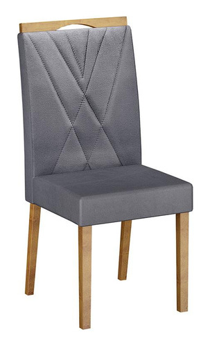 Cadeira Para Mesa De Jantar Lara Kit 02 Peças Veludo Cor do assento Grafite