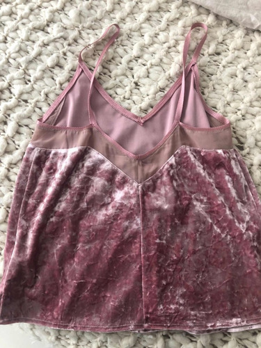 Musculosa De Terciopelo Rosa Zara