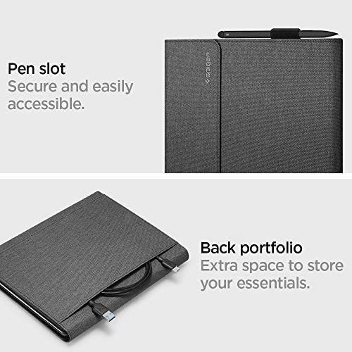 Imagen 6 de 7 de Funda Spigen Stand Folio Para Surface Pro X Pen Holder Gris