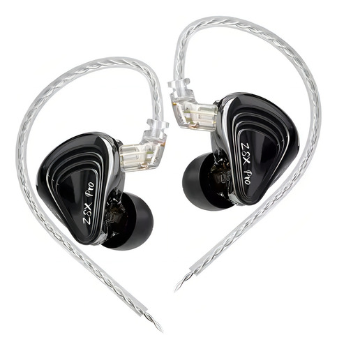 Auriculares Kz Zsx Pro I Monitores In Ear 12 Drivers Sin Mic Color Negro Sin Microfono