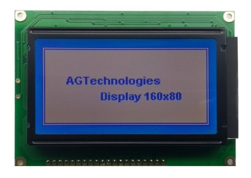 Display Gráfico 160x80 Fundo Azul/com Backlight De Leds Br_