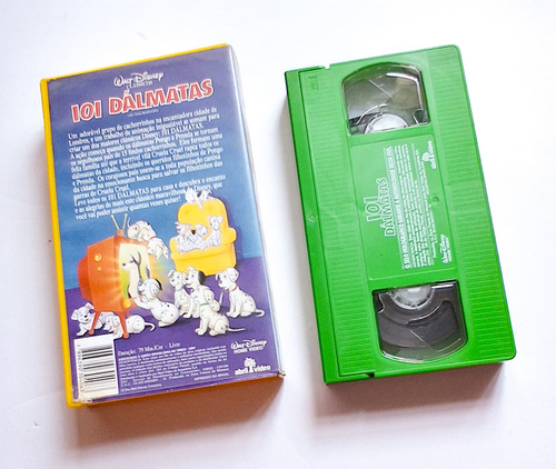 Fita Vhs Verde Original Disney 101 Dálmatas Dublado (Usado)
