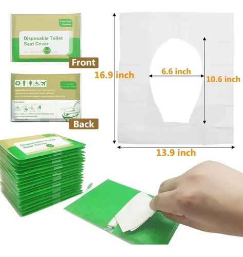 Funda De Asiento De Inodoro Desechable 50pz Blanco