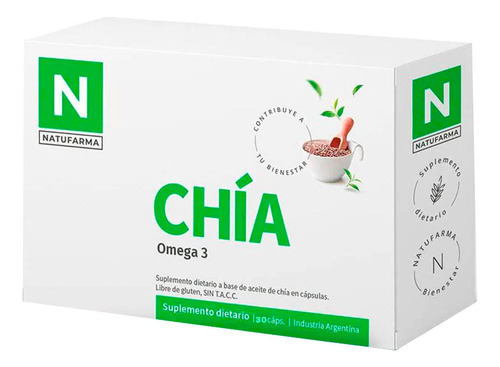 Chia 30 Caps Omega 3 1000 Mg Natufarma Sin Tacc