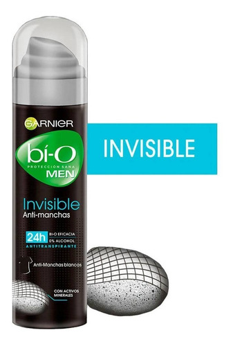 Desodorante Bi-o Invisible Anti-manchas Spray Hombre Garnier